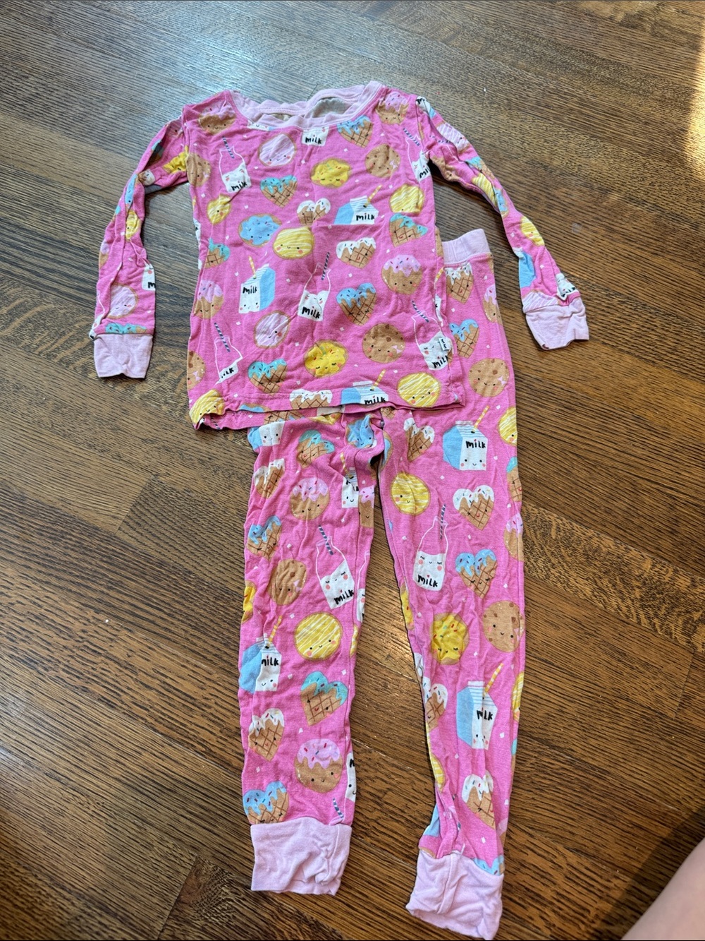 Little Sleepies Pink Dessert & Milk Print Pajama Set